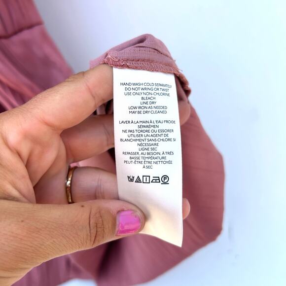 Anthropologie The Somerset Maxi Dress Satin Pink Rose XS Small Wedding - Picture 10 of 11